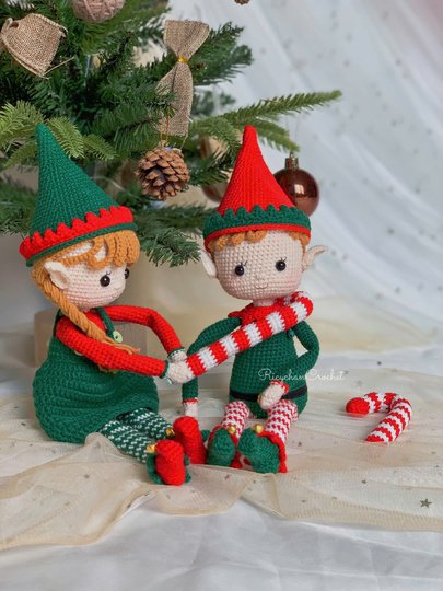 Elfie and Elfa the ELF doll - Christmas doll crochet pattern