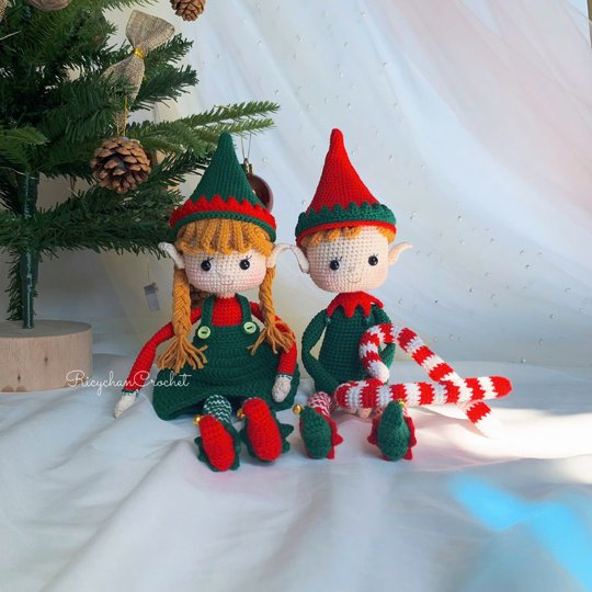 Elfie and Elfa the ELF doll - Christmas doll crochet pattern