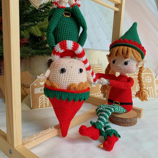 Elfie and Elfa the ELF doll - Christmas doll crochet pattern