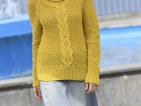 Strickanleitung Pullover mit Mittelzopf (9601287_33)