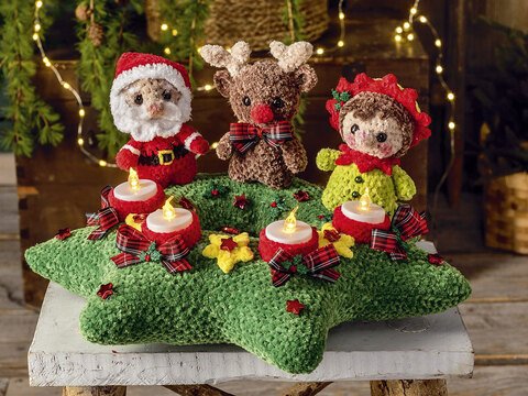 Sternförmigen Adventskranz, gehäkelt