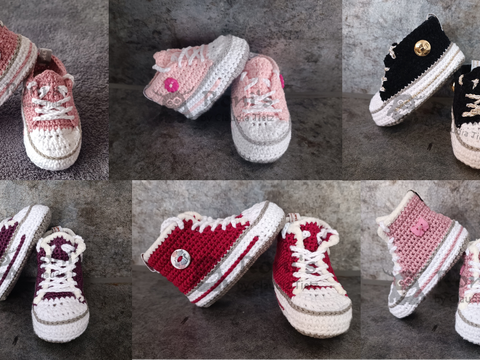 Scotty Shoe: Anleitung (Deutsch) zum Häkeln von Baby-Schnürschuhen