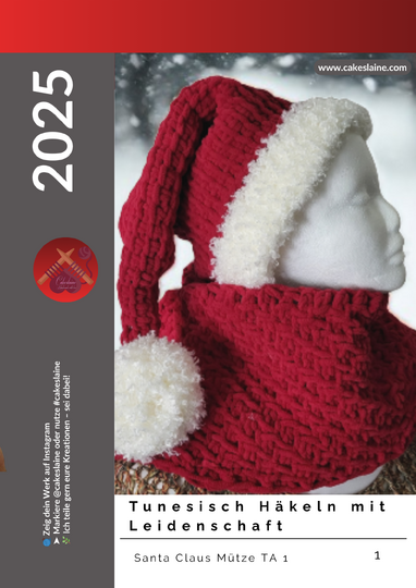 Weihnachtsmütze Santa Claus für Gross & Klein, Tunesisch gehäkelt, Anfänger
