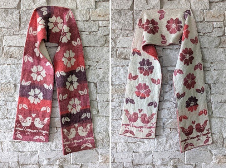 Kuschelschal "Love Birds" - Doubleface Strickanleitung