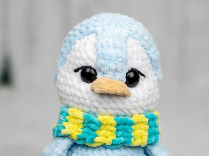 Penguin Crochet Pattern – Amigurumi Plush Penguin with Scarf PDF Tutorial