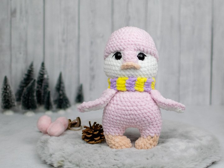 Penguin Crochet Pattern – Amigurumi Plush Penguin with Scarf PDF Tutorial
