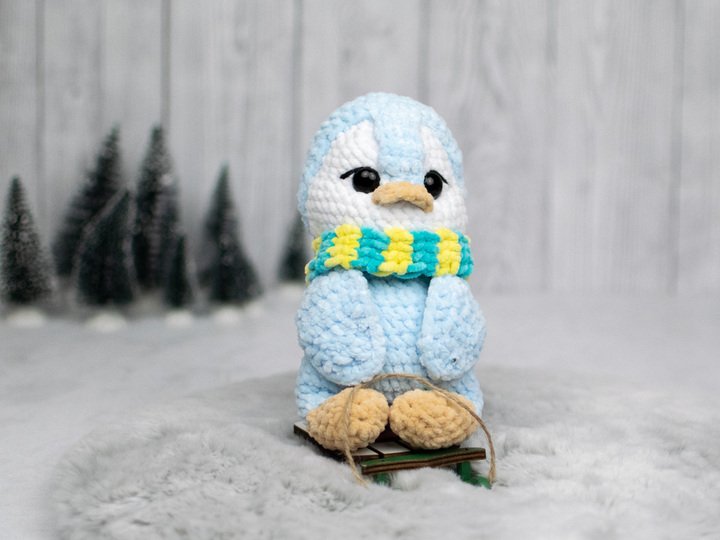 Penguin Crochet Pattern – Amigurumi Plush Penguin with Scarf PDF Tutorial