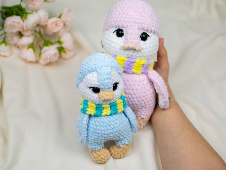 Penguin Crochet Pattern – Amigurumi Plush Penguin with Scarf PDF Tutorial