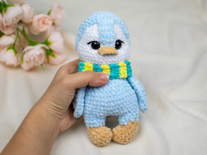 Penguin Crochet Pattern – Amigurumi Plush Penguin with Scarf PDF Tutorial