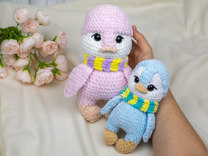 Penguin Crochet Pattern – Amigurumi Plush Penguin with Scarf PDF Tutorial