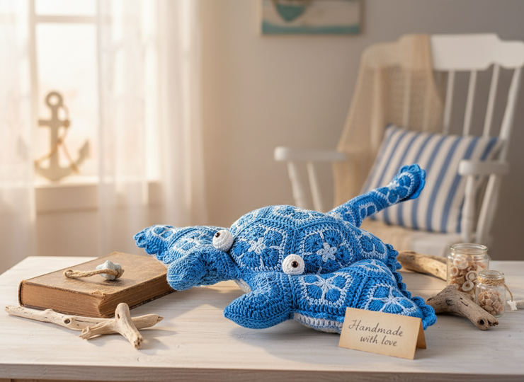  African Flowers Manta Ray – Crochet Pattern (2 PDF Files)