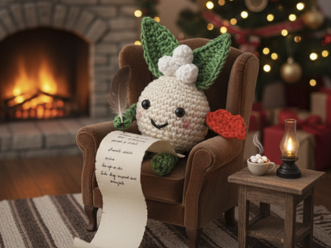Weihnachtsfigur häkeln – Misty, das Mistelzweigmädchen (DE & EN)