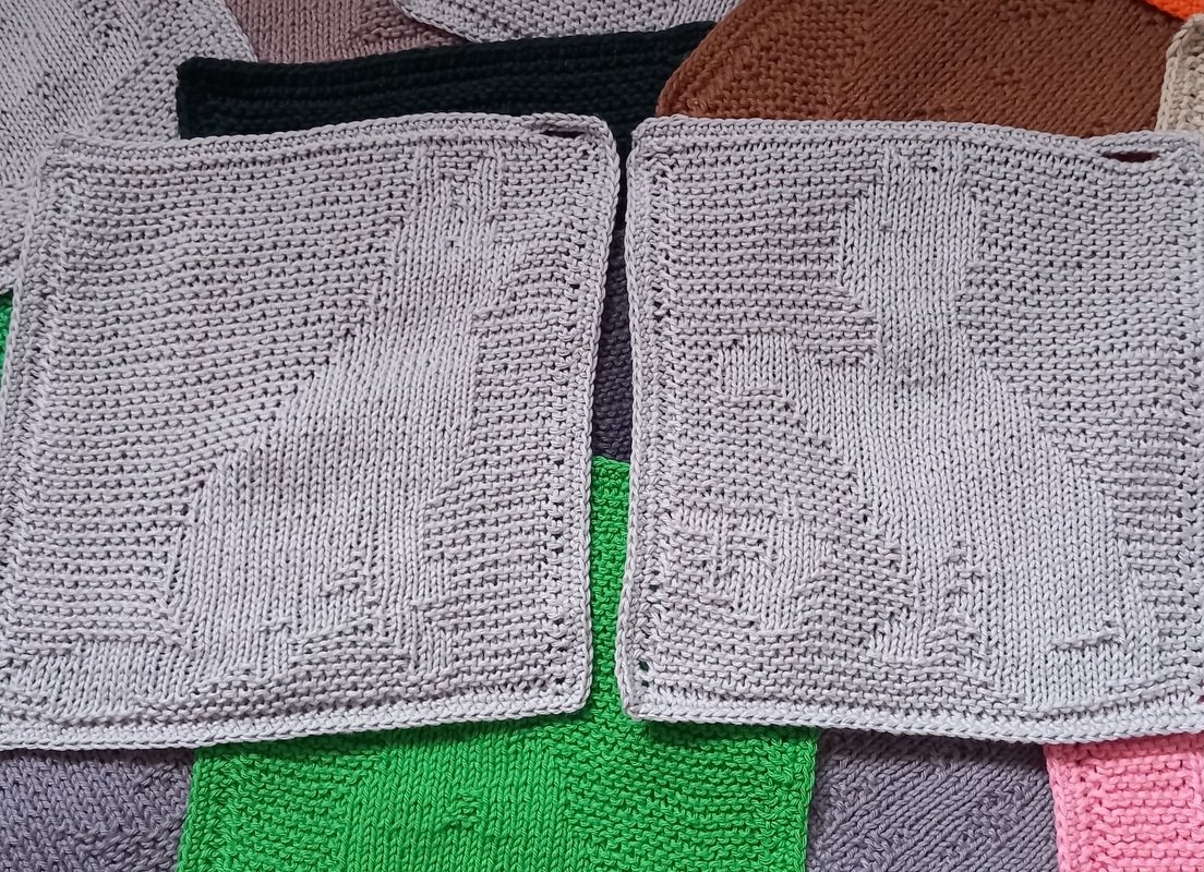 Hund &amp; Katze - Strukturmotive, z.B. für Topf- oder Spüllappen