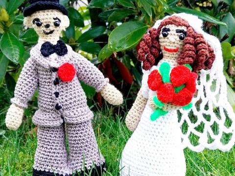 Brautpaar PDF Häkelanleitung mit vielen Bildern
