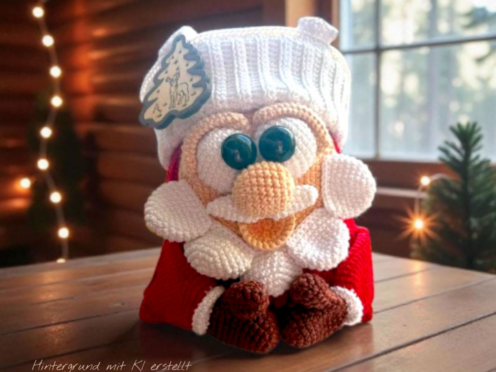 Häkelanleitung Geschenkbeutel Set / Weihnachtsmann / Pinguin