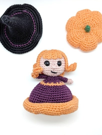 Halloween Reversible Pumpkin Witch Amigurumi - Crochet Pattern (EN, DE)