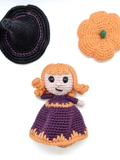 Halloween Reversible Pumpkin Witch Amigurumi - Crochet Pattern (EN, DE)
