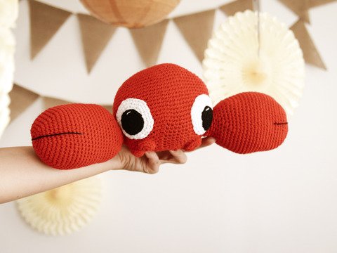 Krabbe Louis Häkelanleitung Amigurumi Krebs XL häkeln the cozy hook DIY PDF