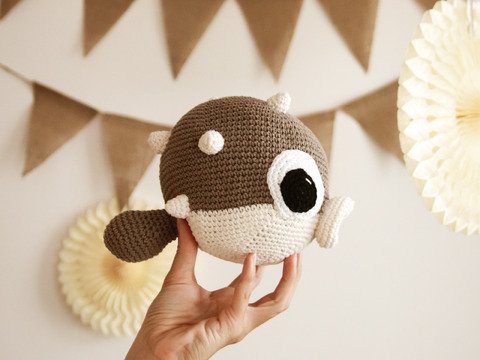 Häkelanleitung Amigurumi Ferdinand der Kugelfisch deutsch DIY the cozy hook
