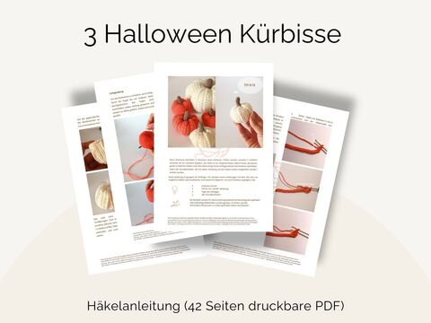 Häkelanleitung 3 Kürbisse gehäkelt DIY Herbst the cozy hook Muster Anfänger