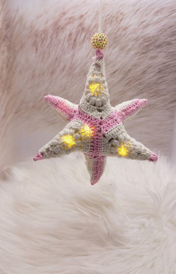 Häkelanleitung 3D Granny Stern im Boho-Look