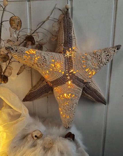 Häkelanleitung 3D Granny Stern im Boho-Look