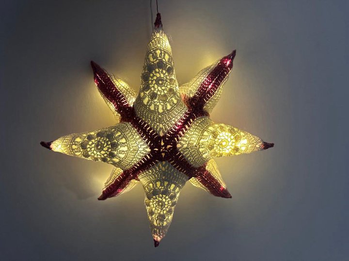 Häkelanleitung 3D Granny Stern im Boho-Look