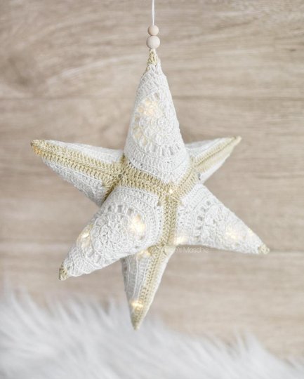 Häkelanleitung 3D Granny Stern im Boho-Look