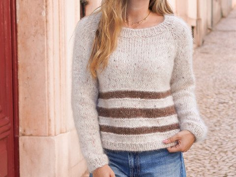 Raglan Pullover mit Streifen stricken - mit Videoanleitung