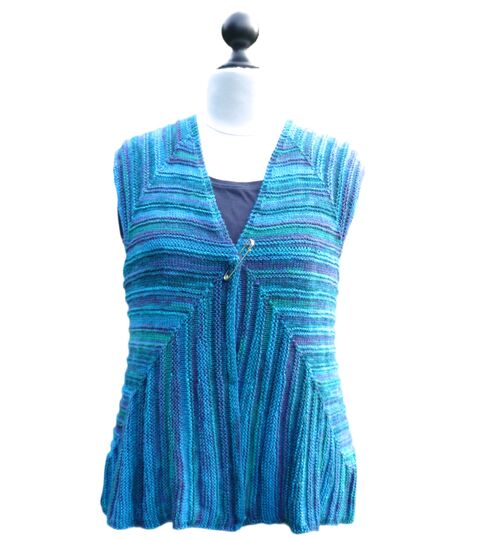 Sustrum Vest, modular patchwork knitting, sizes S/M - 3XL/4XL