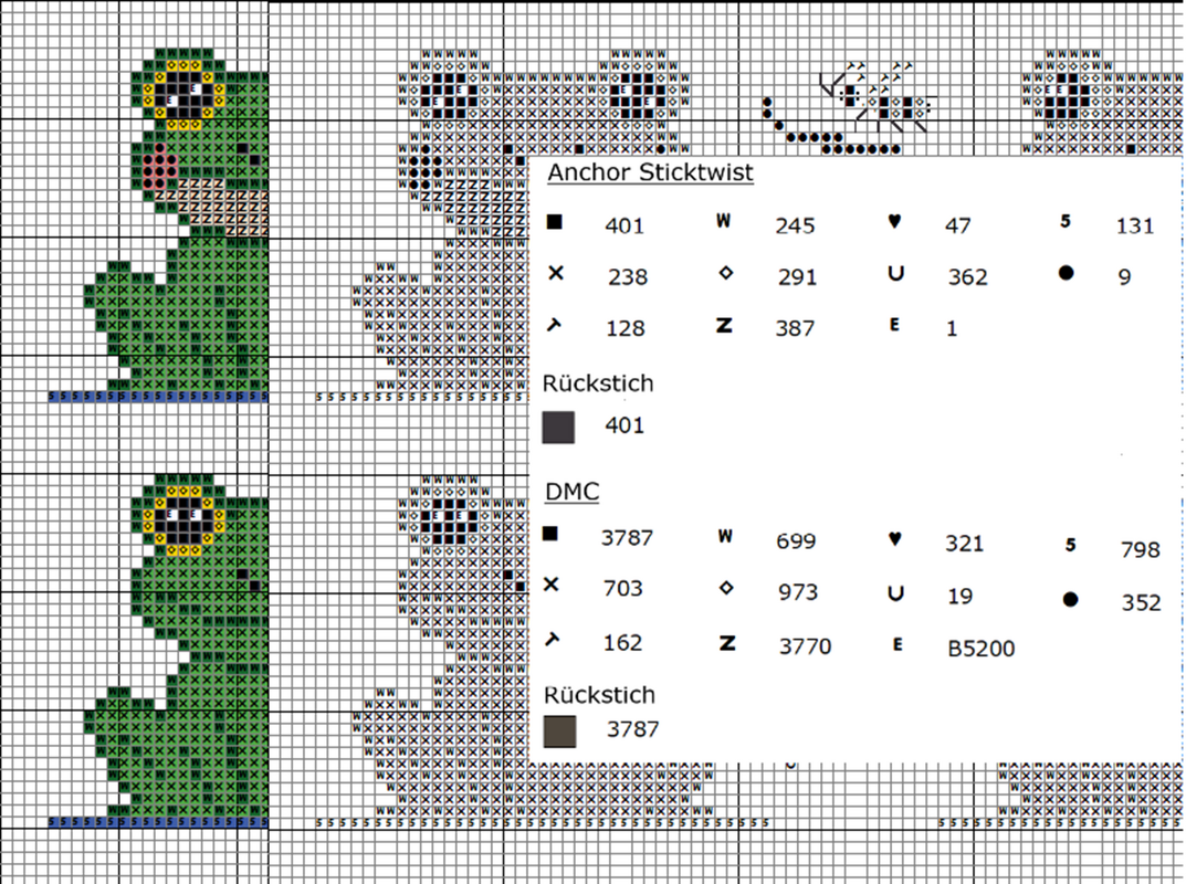 Kreuzstichvorlage Kleine Frösche als PDF+PNG für alle, die Frösche mögen - Bild 11