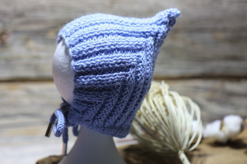 Mütze und Schal Set in ”Alpaca” mit Querrippen und Längsrippen No. 010