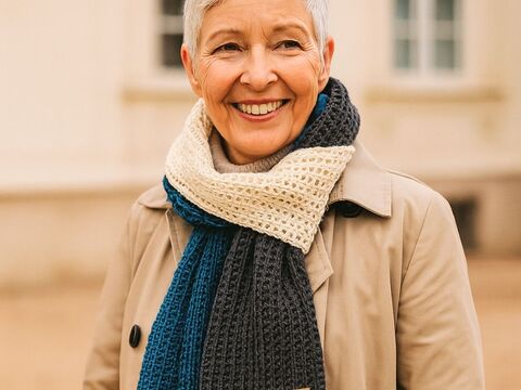 Deronique, Schal, tunesisch gehäkelt