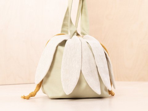 Gänseblümchen-Tasche nähen – Tunnelzug Beutel für Kinder (Schnittmuster)