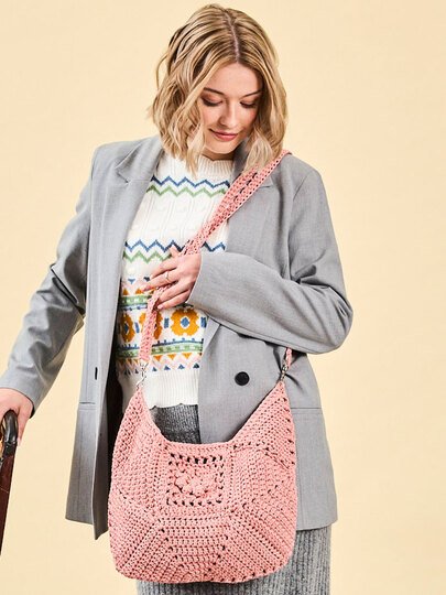 SHOPPER DEBORAH, MIT GRANNY-MITTE GEHÄKELT