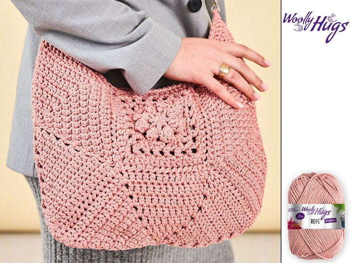 SHOPPER DEBORAH, MIT GRANNY-MITTE GEHÄKELT