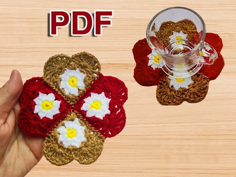 Einfaches Häkelmuster Herz-Untersetzer PDF + Video Tutorial - NontyCrochet