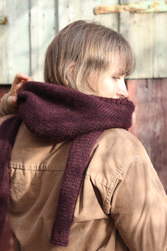 RIKA hooded scarf, knitting pattern