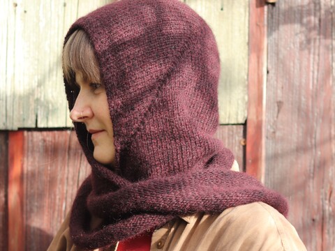 RIKA hooded scarf, knitting pattern