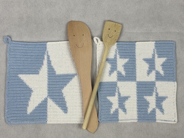 Pot Holder Set Star Chef– A Tapestry Crochet Pattern