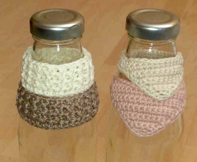 Häkelanleitung Tropfenfänger für Flaschen: "Loop-Schal" und "Halstuch"