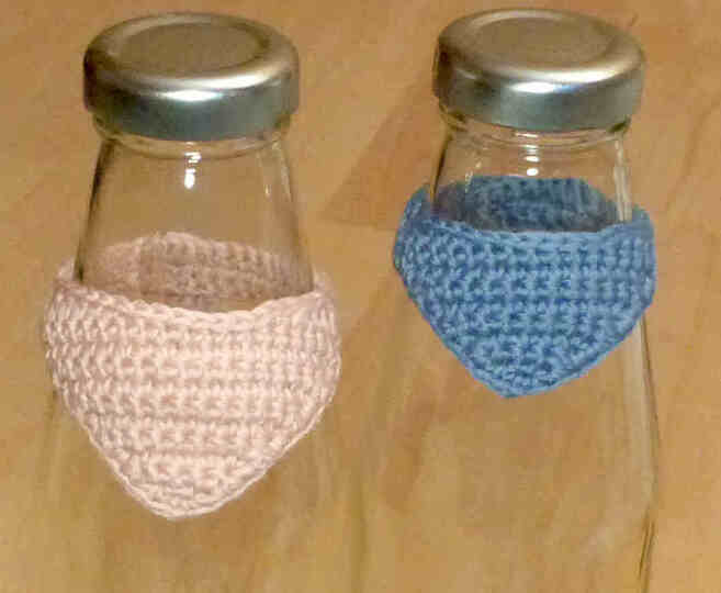 Häkelanleitung Tropfenfänger für Flaschen: "Loop-Schal" und "Halstuch"