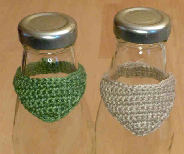 Häkelanleitung Tropfenfänger für Flaschen: "Loop-Schal" und "Halstuch"