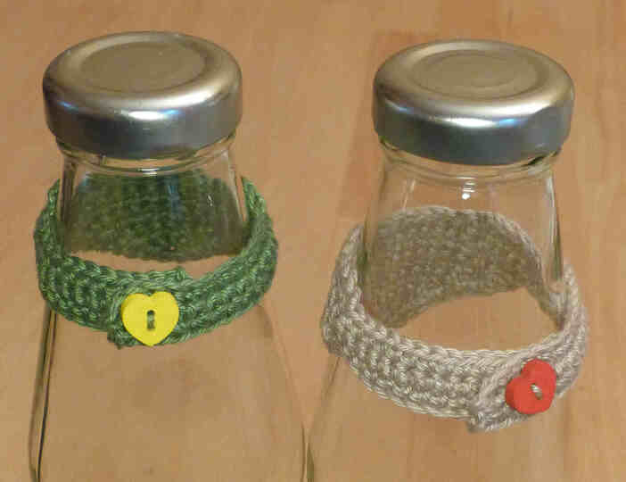 Häkelanleitung Tropfenfänger für Flaschen: "Loop-Schal" und "Halstuch"