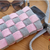 T3 Crochet Pattern PDF for small shoulder phone bag, checkerboard design