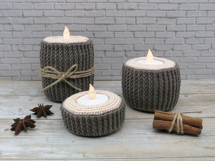 Tealight Holder - Tree Log - Crochet Pattern