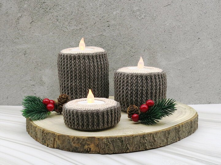 Tealight Holder - Tree Log - Crochet Pattern