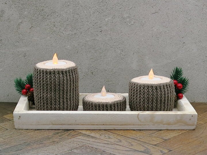 Tealight Holder - Tree Log - Crochet Pattern