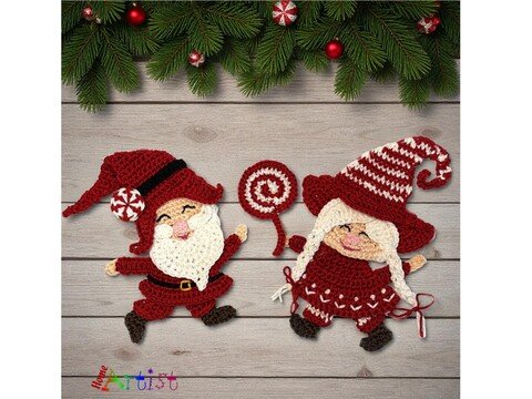 Gnome Duo crochet applique