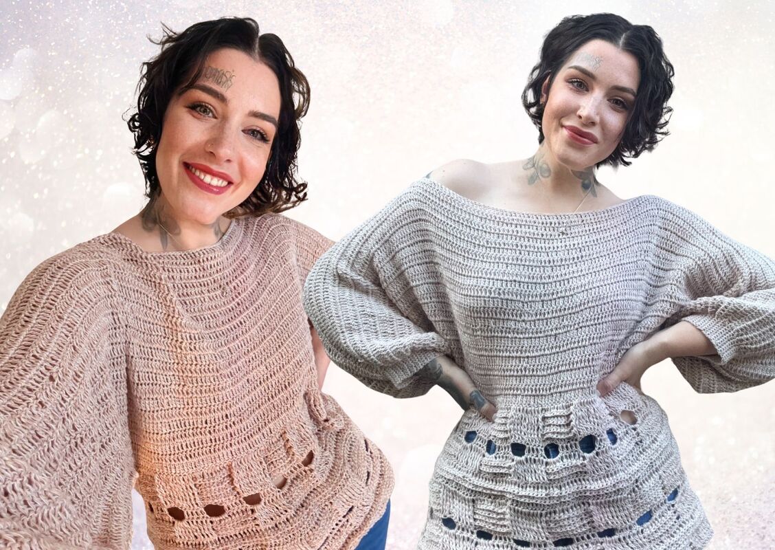 Häkelanleitung 1-BOBBEL-PULLI "VINTAGE XMAS"